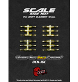 DS Racing Short Scale Nut for Drift Element Wheel (24pcs) / Gold Chrome