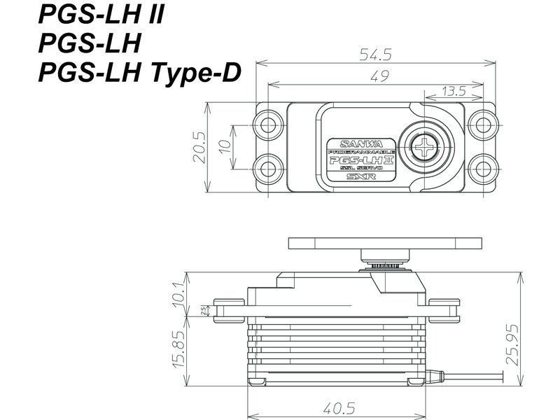 Sanwa PGS-LH2 Low Profile SXR Response (0.09s/15.6kg/7.4V) Brushless Servo