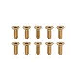 Yokomo RP-042-08BA - Precision Machined Brass Hex Screw Flat Head M3 x 8mm (10pcs)