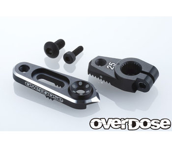 Overdose Alum. Direct Servo Horn type JT 25T Futaba / Black