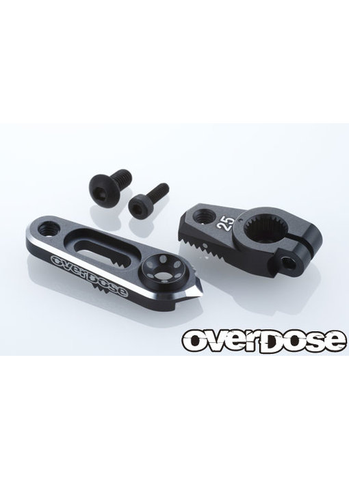 Overdose Alum. Direct Servo Horn type JT 25T Futaba / Black