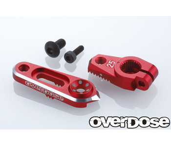 Overdose Alum. Direct Servo Horn type JT 25T Futaba / Red