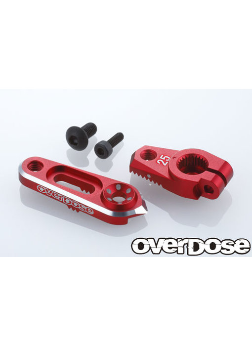 Overdose Alum. Direct Servo Horn type JT 25T Futaba / Red