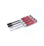 Yokomo YT-YRTSRA - Racing Tools Hex / Nut Driver Set 4 pieces / Red