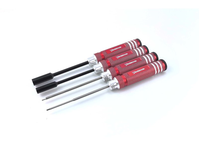 Yokomo YT-YRTSRA - Racing Tools Hex / Nut Driver Set 4 pieces / Red