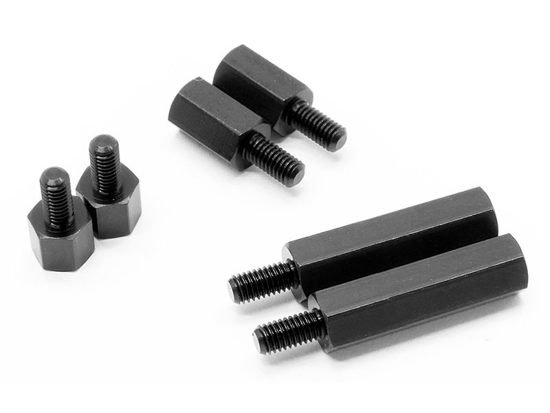 WRAP-UP Next 0036-66 - Alum. Hexagon Extension Spacer 9mm - Black