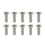 Yokomo RP-042101A - Precision Machined Titanium Hex Screw Flat Head M3 x 10mm (10pcs)