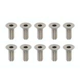 Yokomo RP-042081A - Precision Machined Titanium Hex Screw Flat Head M3 x 8mm (10pcs)