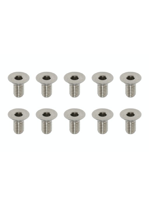 Yokomo Precision Machined Titanium Hex Screw Flat Head M3 x 6mm (10pcs)