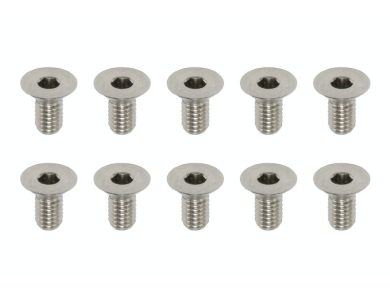 Yokomo RP-042061A - Precision Machined Titanium Hex Screw Flat Head M3 x 6mm (10pcs)