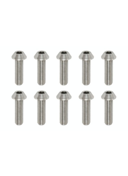 Yokomo Precision Machined Titanium Hex Screw Button Head M3 x 10mm (10pcs)