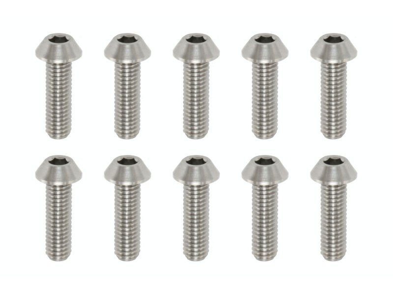 Yokomo RP-041101A - Precision Machined Titanium Hex Screw Button Head M3 x 10mm (10pcs)