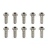 Yokomo RP-041081A - Precision Machined Titanium Hex Screw Button Head M3 x 8mm (10pcs)