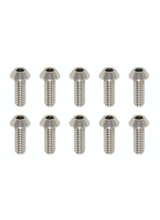 Yokomo Precision Machined Titanium Hex Screw Button Head M3 x 8mm (10pcs)