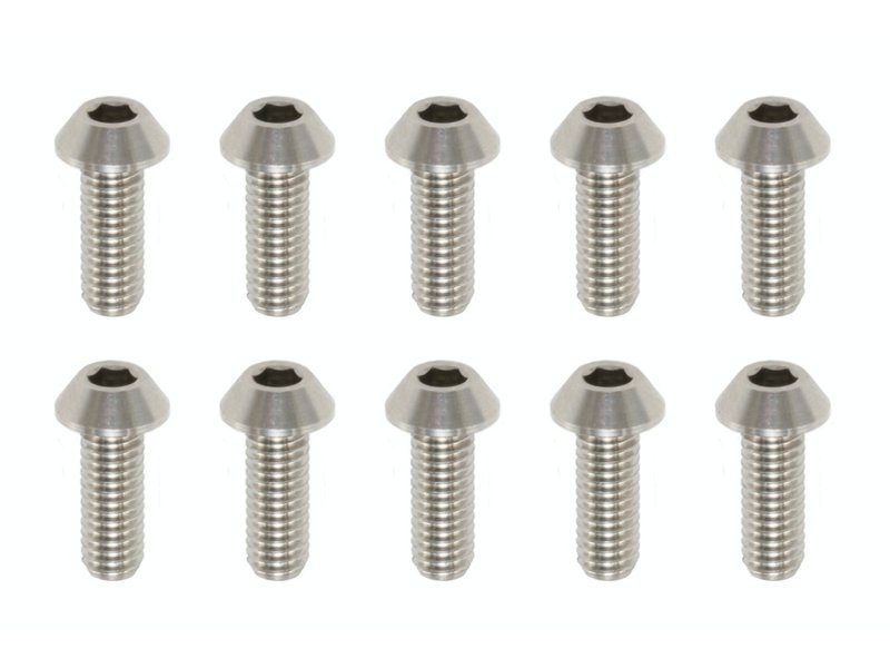 Yokomo RP-041081A - Precision Machined Titanium Hex Screw Button Head M3 x 8mm (10pcs)