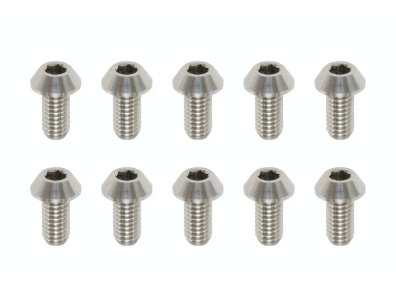 Yokomo RP-041061A - Precision Machined Titanium Hex Screw Button Head M3 x 6mm (10pcs)