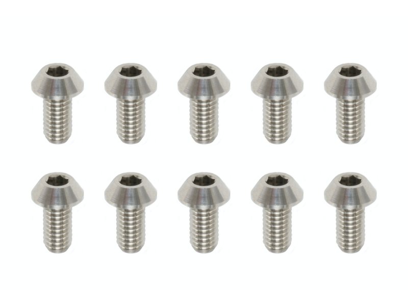 Yokomo RP-041061A - Precision Machined Titanium Hex Screw Button Head M3 x 6mm (10pcs)