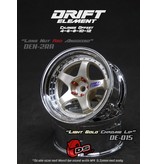 DS Racing Drift Element 5 Spoke Wheel Adj. Offset (2pcs) / Light Gold Face / Chrome Lip