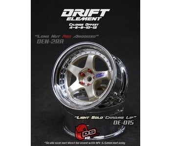 DS Racing DE 5 Spoke Wheel (2) / Light Gold / Chrome Lip