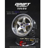 DS Racing Drift Element 5 Spoke Wheel Adj. Offset (2pcs) / Light Gold Face / Chrome Lip with Gold Rivets