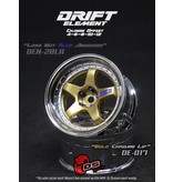 DS Racing Drift Element 5 Spoke Wheel Adj. Offset (2pcs) / Gold Face / Chrome Lip