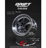 DS Racing Drift Element 5 Spoke Wheel Adj. Offset (2pcs) / Gunmetal Face / Chrome Lip