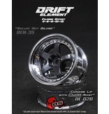 DS Racing Drift Element 5 Spoke Wheel Adj. Offset (2pcs) / Gunmetal Face / Chrome Lip with Black Rivets