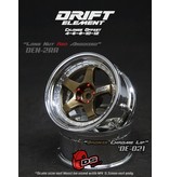 DS Racing Drift Element 5 Spoke Wheel Adj. Offset (2pcs) / Bronze Face / Chrome Lip