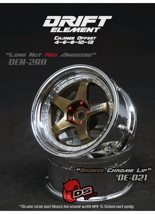 DS Racing DE 5 Spoke Wheel (2) / Bronze / Chrome Lip