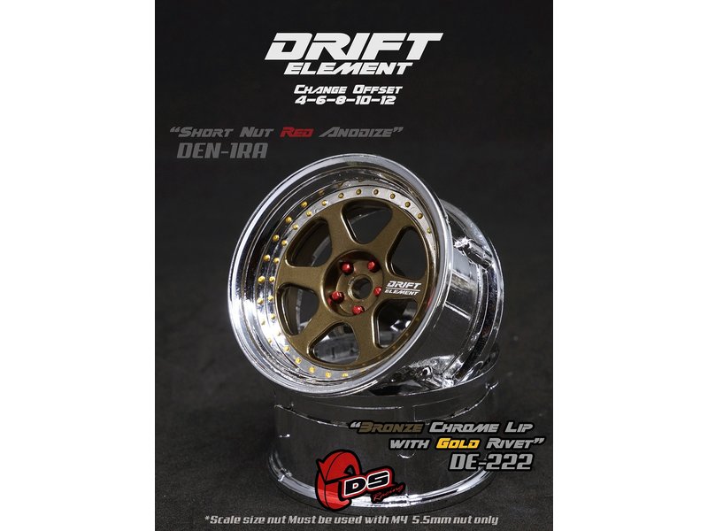 DE 6 Spoke Wheel Set - Bronze/Chrome w/ Gold Rivets DE 6 Spoke Wheel Set - Bronze/Chrome w/ Gold Rivets