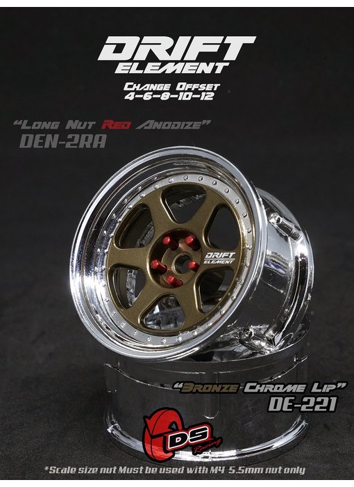 DS Racing DE 6 Spoke Wheel (2) / Bronze / Chrome Lip