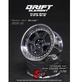 DS Racing Drift Element 6 Spoke Wheel Adj. Offset (2pcs) / Gunmetal Face / Chrome Lip with Black Rivets