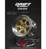 DS Racing Drift Element 6 Spoke Wheel Adj. Offset (2pcs) / Gold Face / Chrome Lip