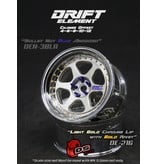 DS Racing Drift Element 6 Spoke Wheel Adj. Offset (2pcs) / Light Gold Face / Chrome Lip with Gold Rivets