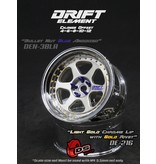 DS Racing Drift Element 6 Spoke Wheel Adj. Offset (2pcs) / Light Gold Face / Chrome Lip with Gold Rivets