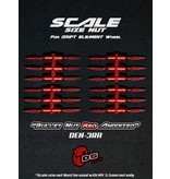 DS Racing Bullet Scale Nut for Drift Element Wheel (24pcs) / Red Anodized