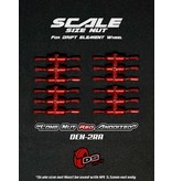 DS Racing Long Scale Nut for Drift Element Wheel (24pcs) / Red Anodized