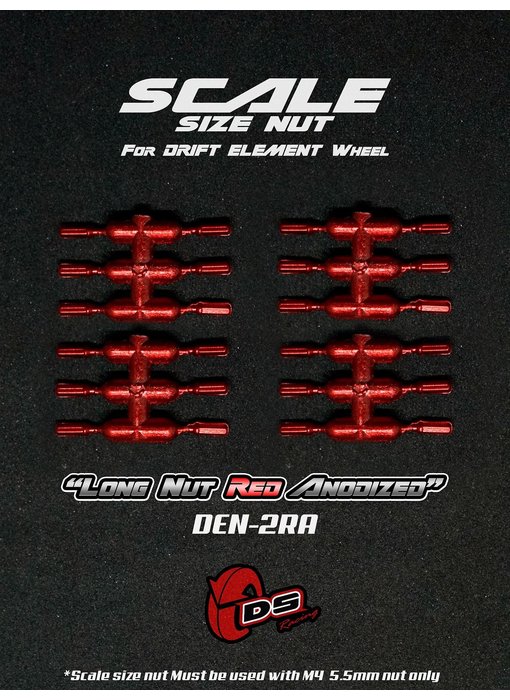 DS Racing Long Scale Nut for DE Wheel (24) / Red Anodized