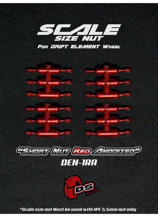 DS Racing Short Scale Nut for DE Wheel (24) / Red Anodized