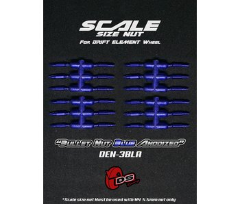 DS Racing Bullet Scale Nut for DE Wheel (24) / Blue Anodized