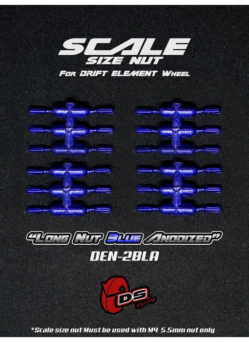 DS Racing Long Scale Nut for DE Wheel (24) / Blue Anodized