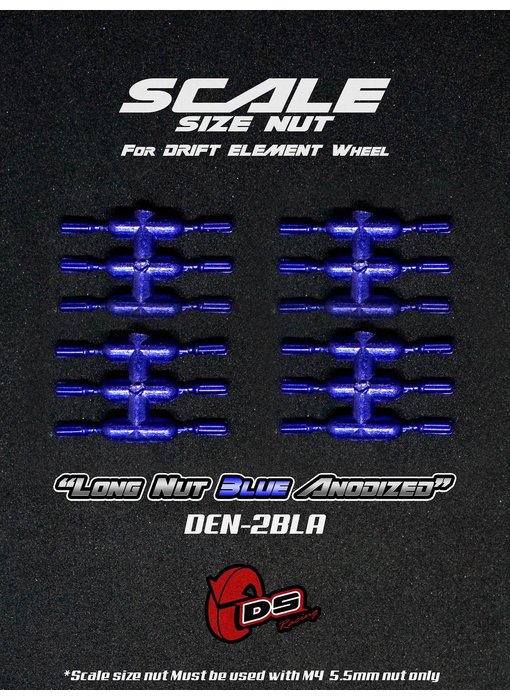 DS Racing Long Scale Nut for DE Wheel (24) / Blue Anodized