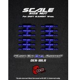 DS Racing Short Scale Nut for Drift Element Wheel (24pcs) / Blue Anodized