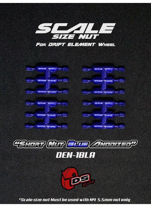DS Racing Short Scale Nut for DE Wheel (24) / Blue Anodized