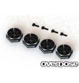 Overdose Aluminum Wheel Hub Set 6mm / Color: Black (4pcs)