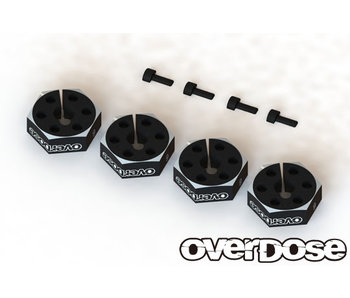 Overdose Alum. Wheel Hub Set 6mm / Black (4)