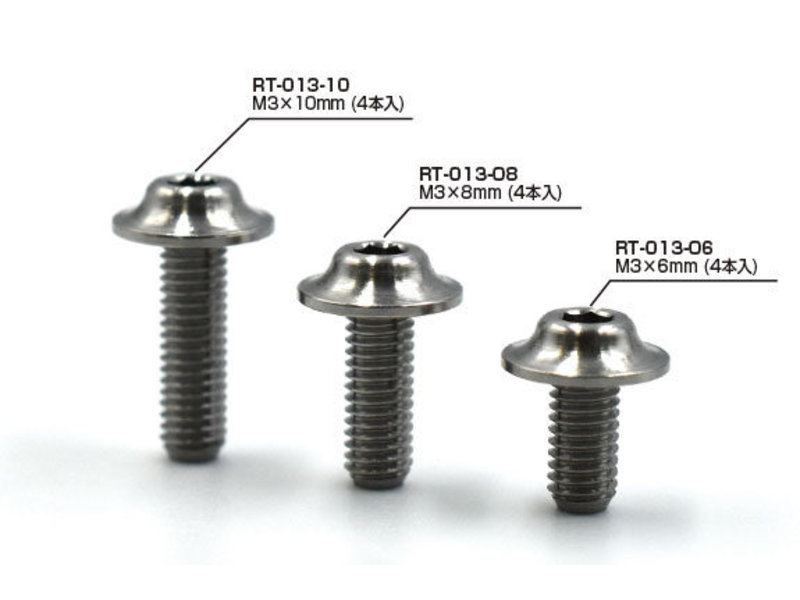 ReveD SPM Titanium Large Diameter Hex Screw Button Head M3 x 8mm (4pcs)