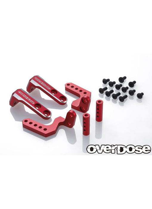 Overdose Alum. Rear Body Mount for GALM, GALM ver.2 / Red