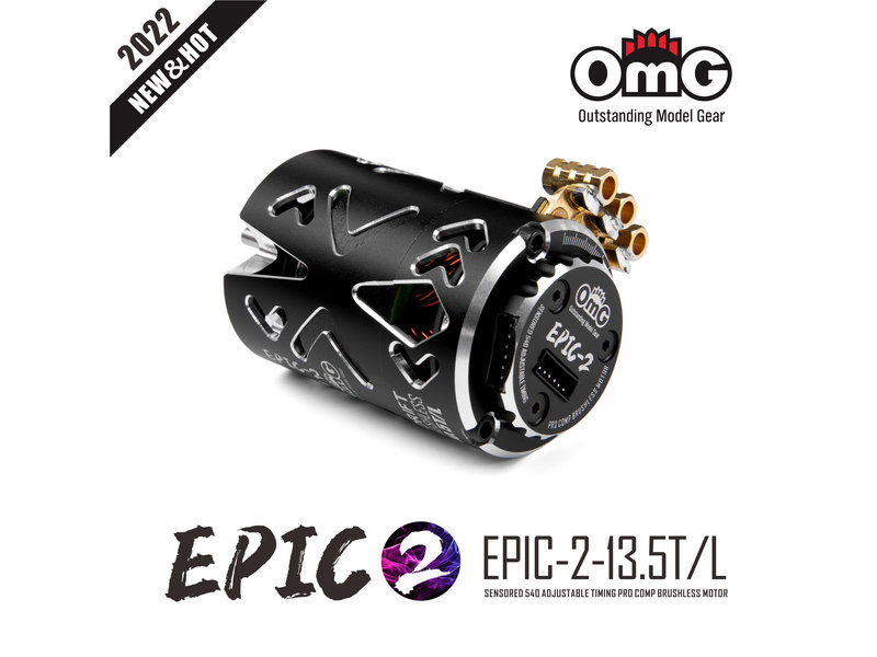 RC OMG EPIC-2-13.5T/L/BK - EPIC-2 Brushless Motor 13.5T / Color: Black