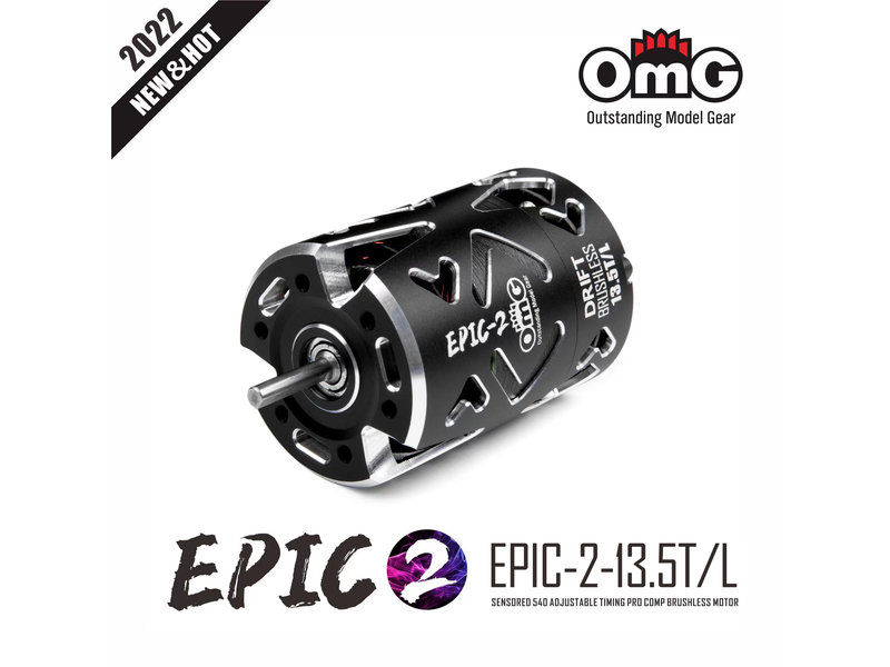 RC OMG EPIC-2-13.5T/L/BK - EPIC-2 Brushless Motor 13.5T / Color: Black